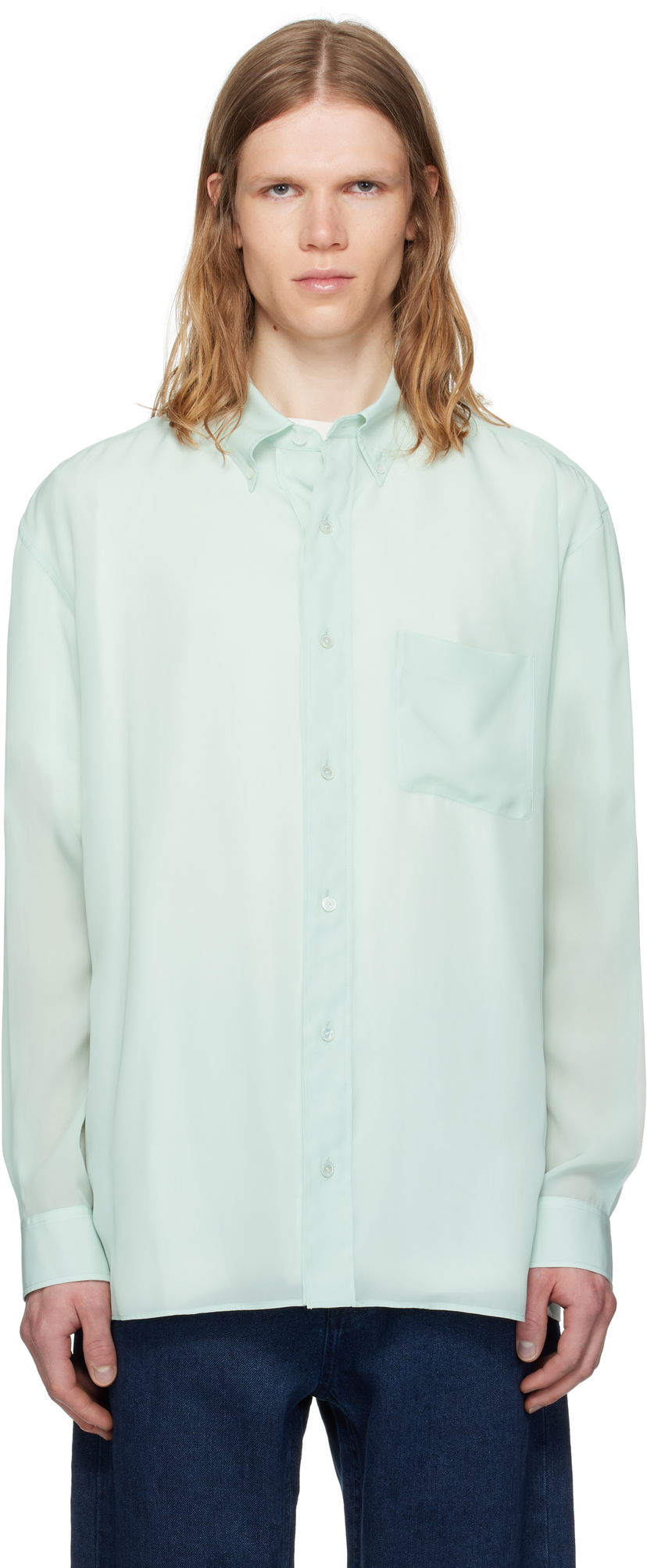 Skjorte The Row The Row Bresson Button-Down Shirt Grøn | 916-W3678