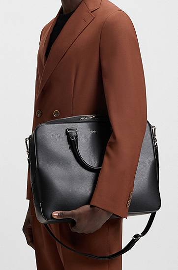 Håndtaske BOSS BOSS Leather Document Case Sort | 50548265, 1
