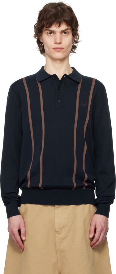 Sweater Fred Perry Fred Perry Knitted Polo Shirt Mørkeblå | K6537, 0