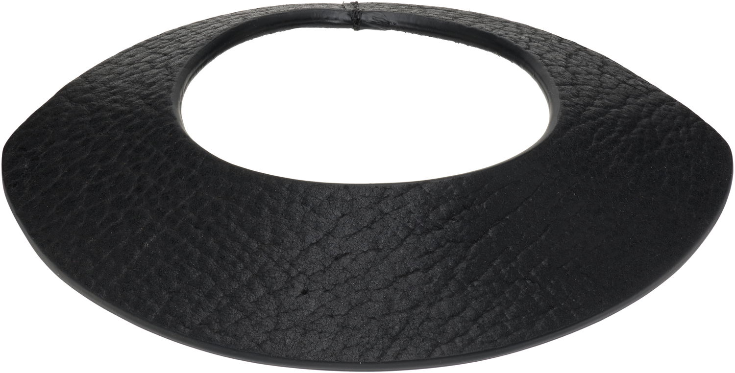 Halskæde Rick Owens Rick Owens Concordians Anthem Textured Leather Collar Necklace Sort | RA02E0707 LBT, 0