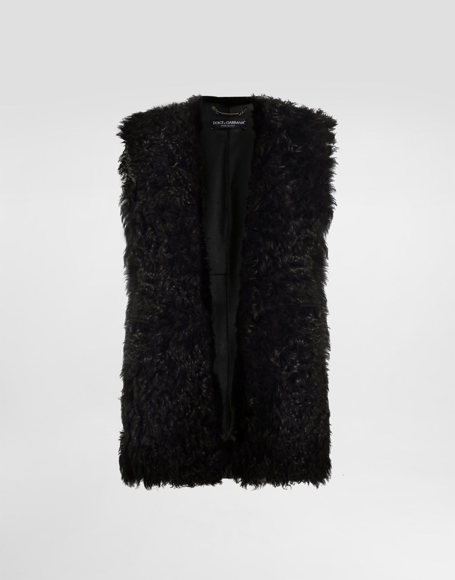 Vest Dolce & Gabbana Dolce & Gabbana Lamb Fur Vest Sort | F793LFFUPPON0000, 0