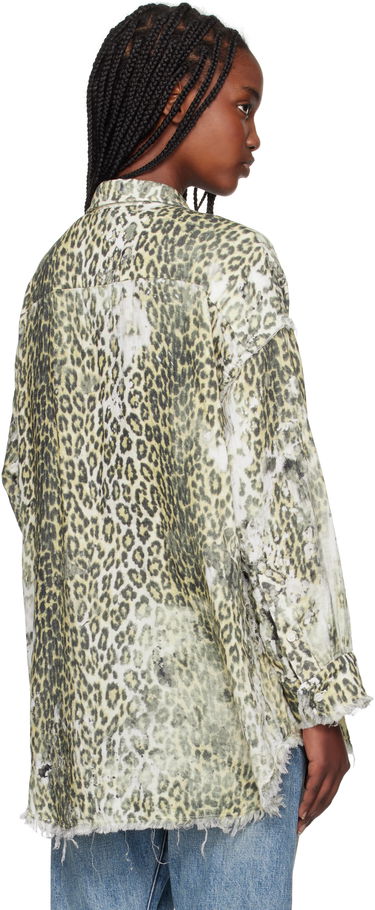 Skjorte R13 R13 Shredded Leopard Print Shirt Beige | R13WR075-R469B, 2