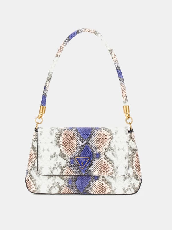 Håndtaske GUESS Python Print Shoulder Bag Blå | HWXB9499200