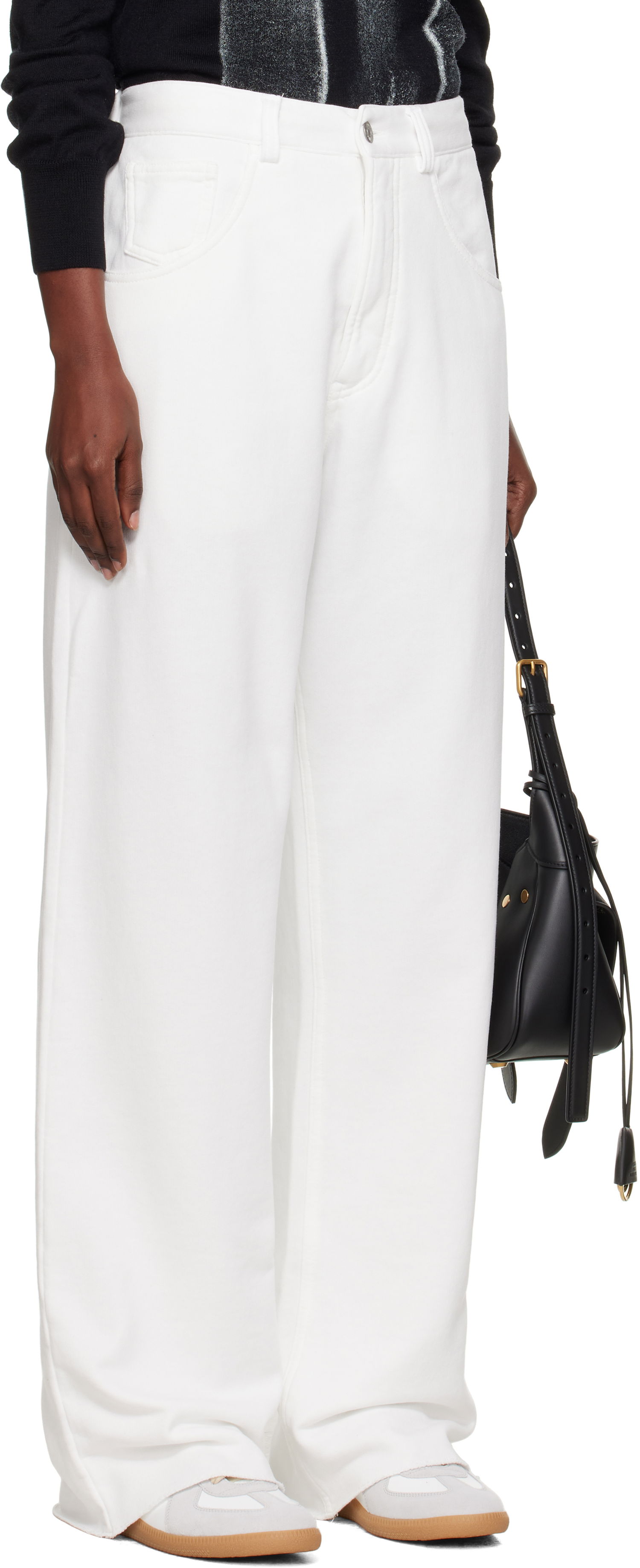 Bukser Maison Margiela MM6 Maison Margiela Brushed Sweat Jersey Trousers Hvid | S52KA0548 M25014, 1