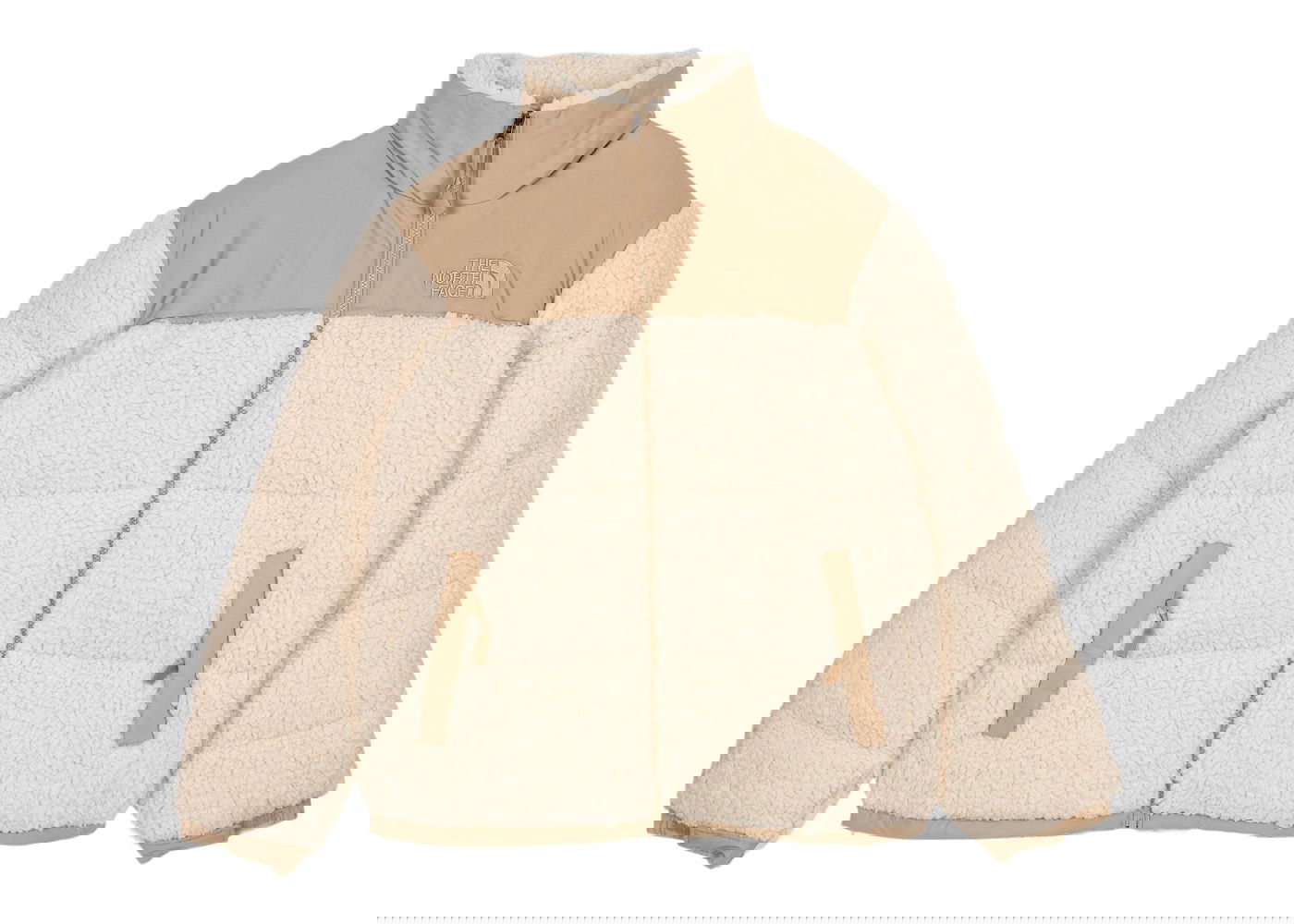 Puffer jakke The North Face High Pile Nuptse 600-Fill Recycled Waterfowl Down Bleached Sand / Kelp Tan Beige | Nf0a5a8411g, 0