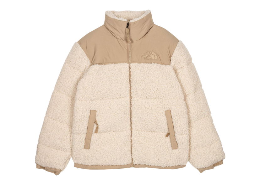 Puffer jakke The North Face High Pile Nuptse 600-Fill Recycled Waterfowl Down Bleached Sand / Kelp Tan Beige | Nf0a5a8411g