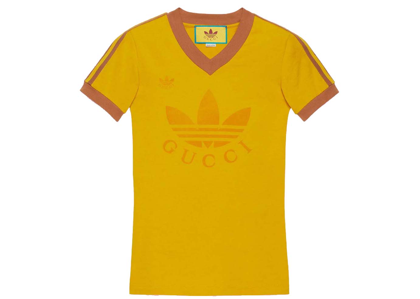 T-shirt Gucci adidas x V-Neck T-Shirt Gul | 693636 XJEBZ 7219, 0