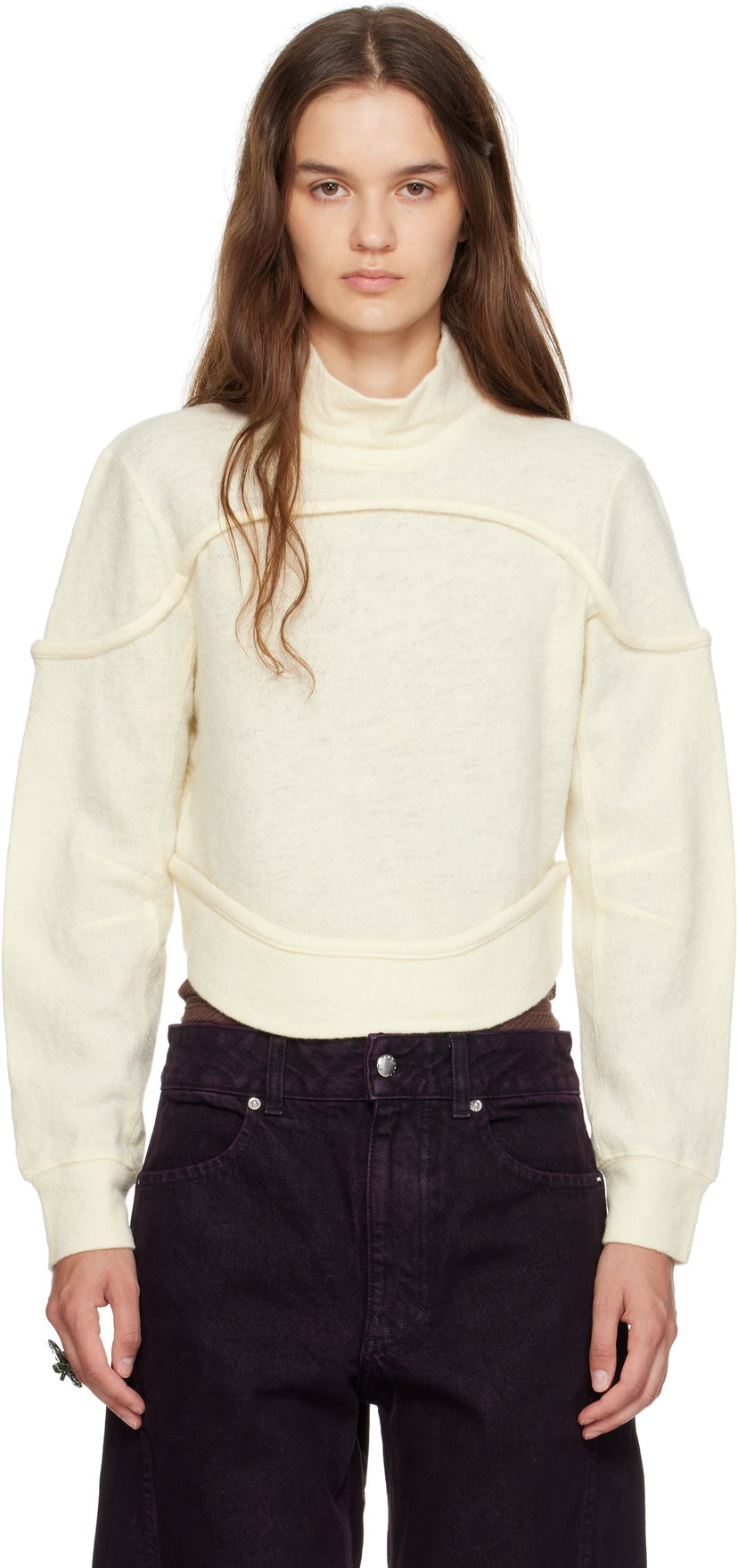 Sweater Eckhaus Latta Eckhaus Latta Pallas Turtleneck Hvid | 1404-EL-PF25-M -
