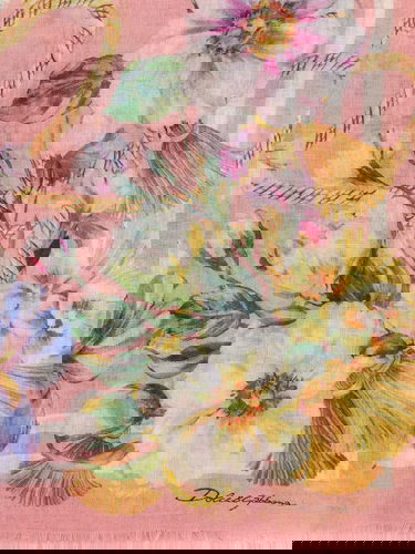 Tørklæde Dolce & Gabbana Dolce & Gabbana Floral Print Silk Scarf Lyserød | FS209AGDCUSHH5JC, 1