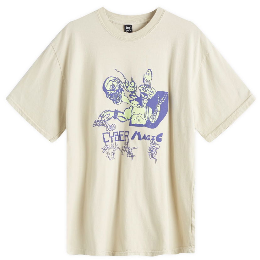 T-shirt Brain Dead Cyber Magic Graphic Print T-Shirt Beige | W24T00004080-OAT