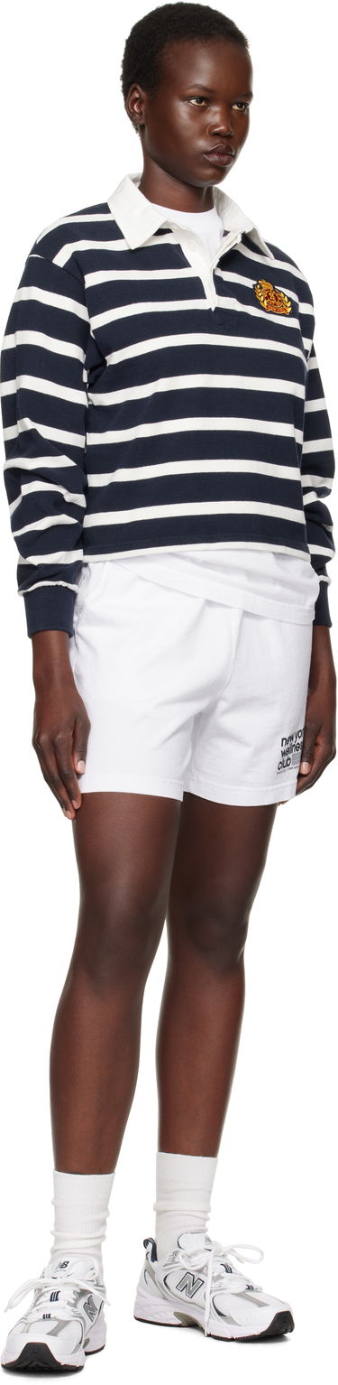 Polo skjorte Sporty & Rich Navy & White Striped Cropped Rugby Polo Mørkeblå | ST008506243ST39, 3