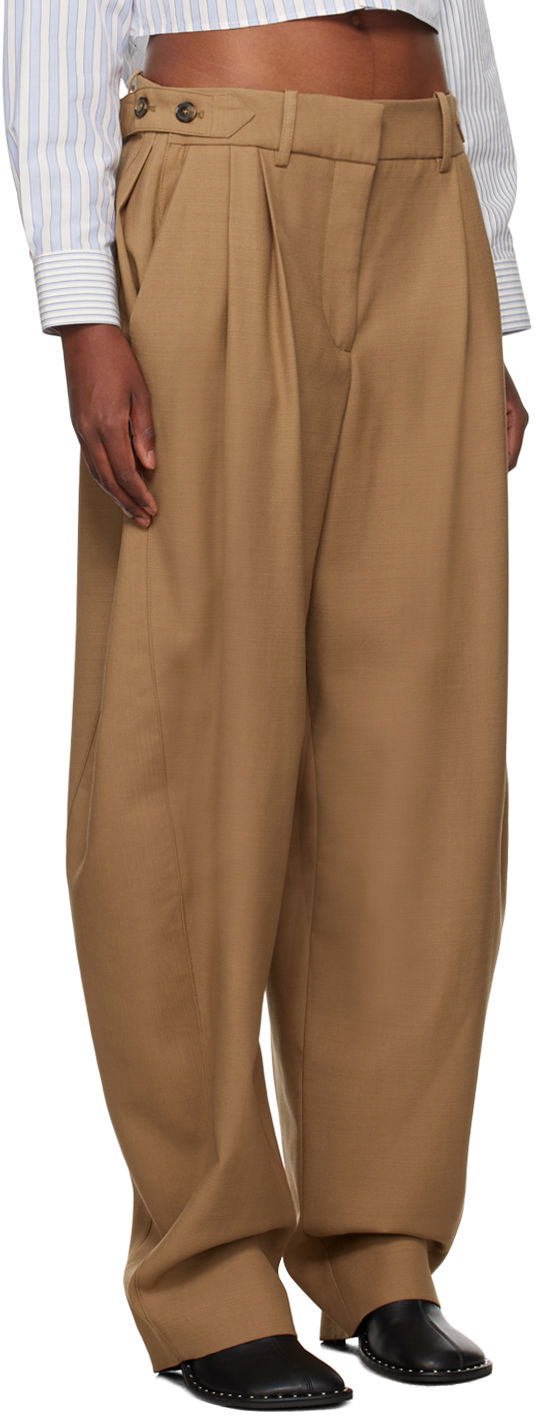 Bukser Stella McCartney Stella McCartney Wide Leg Trousers Brun | 6401383CU750, 1