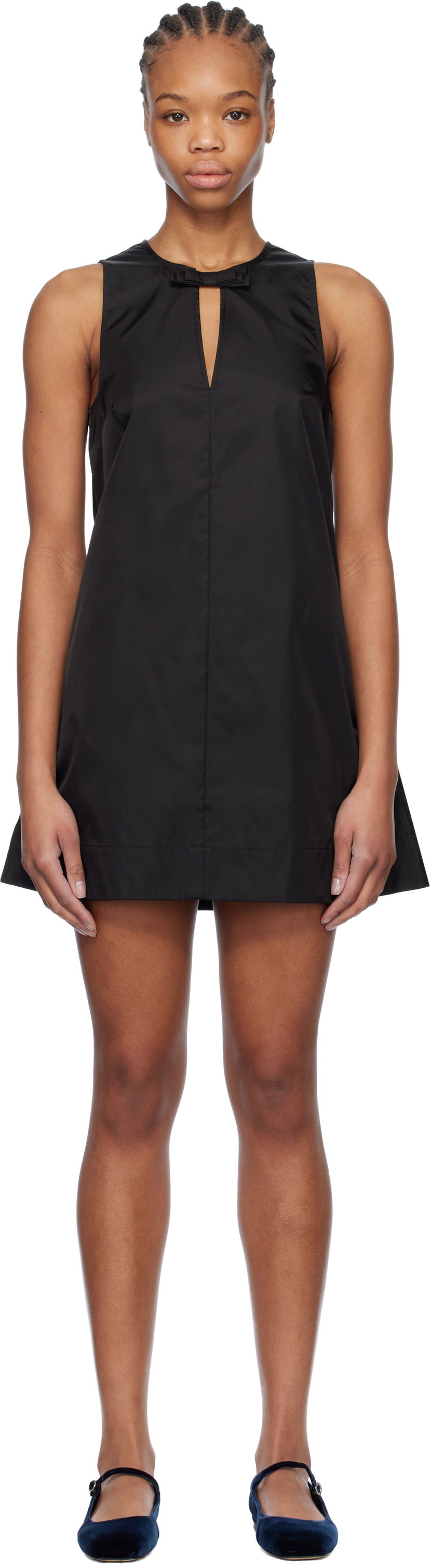 Kjole GANNI GANNI Duchesse Nylon Minidress Sort | W0472