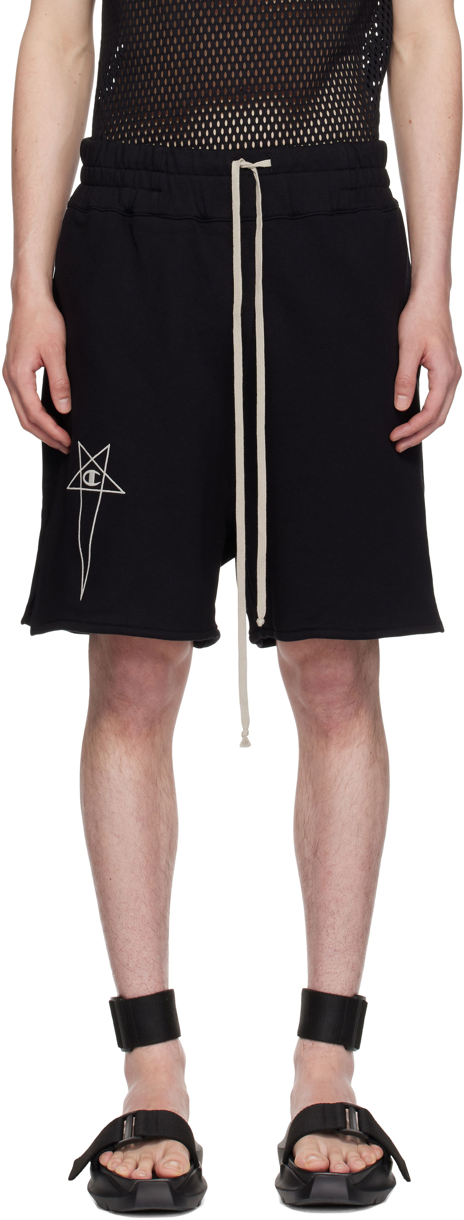 Shorts Rick Owens Rick Owens Champion Edition French Terry Shorts Sort | CM01E1683 CHFE FELPA, 0