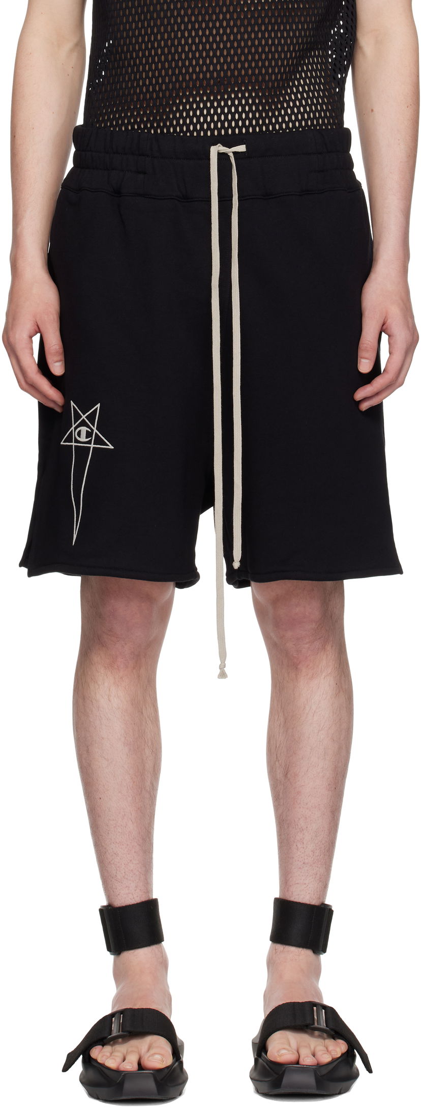 Shorts Rick Owens Rick Owens Champion Edition French Terry Shorts Sort | CM01E1683 CHFE FELPA