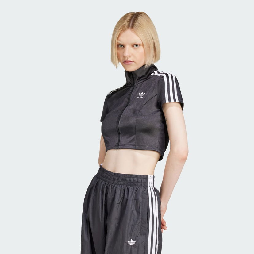 Crop top adidas Originals Short Sleeve Track Top Sort | JD0277