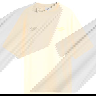 T-shirt MAISON KITSUNÉ Maison Kitsuné Handwriting Embroidery Oversize T-Shirt, Size Large Beige | OM00123KJ0119-P714, 0