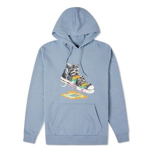 Sweatshirt Converse Converse Graphic Print Pullover Hoodie Blå | 10022937-A03
