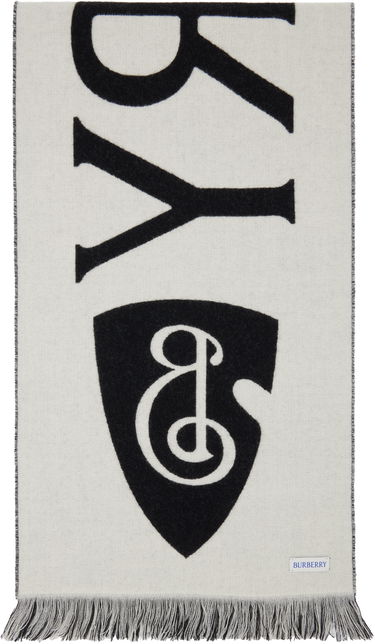 Tørklæde Burberry Burberry Text Wool Scarf Sort | 8109563, 1