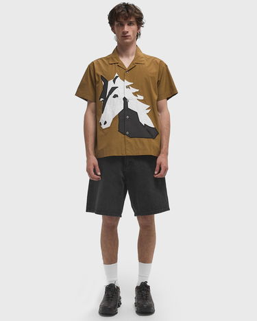 Skjorte OBEY Horse Applique Woven Shirt Brun | 181210436-BREN, 2
