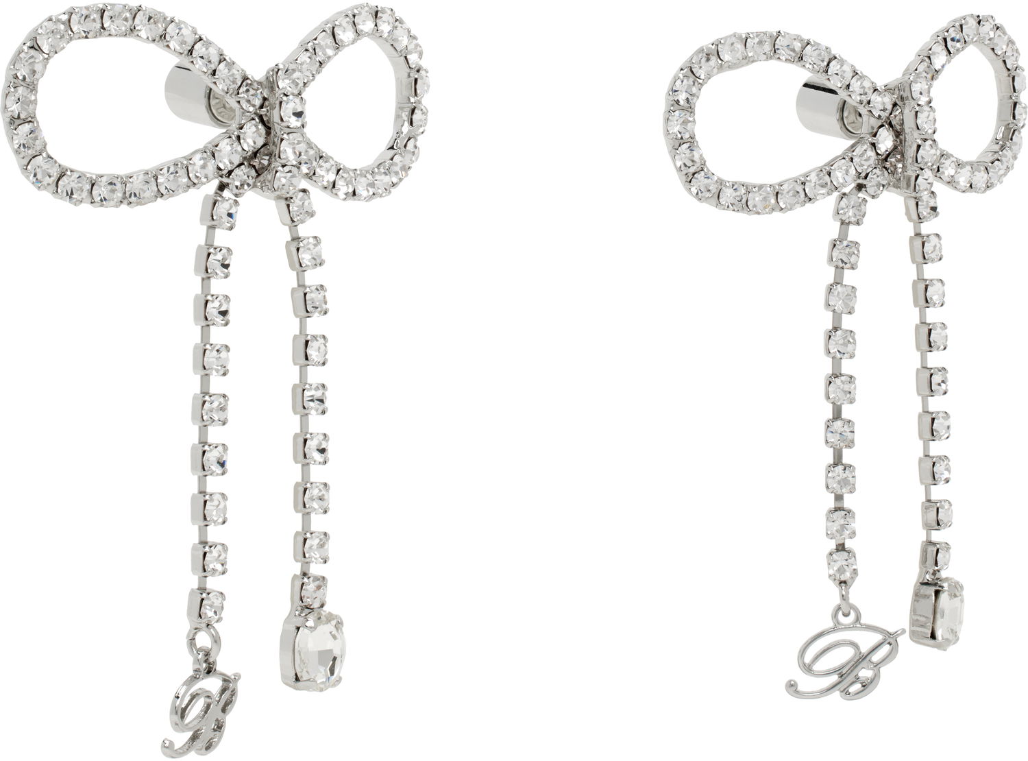 Øreringe Blumarine Blumarine Crystal Bow Drop Earrings Metalisk | P522W305A, 1