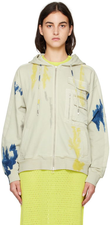 Sweatshirt Feng Chen Wang Feng Chen Wang Tie-Dye Zip Hoodie Beige | FWF14HD05, 0