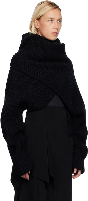 Sweater sacai Oversized Wool Knit Crossover Turtleneck Sort | 25-08201, 1