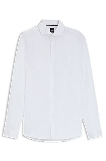 Skjorte BOSS Slim Fit Wrinkle-Resistant Oxford Cotton Shirt Hvid | 50550961