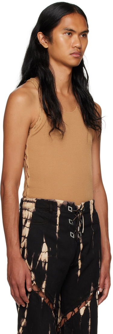 Tanktop Dion Lee Ribbed Tank Top Brun | C7224F23, 1