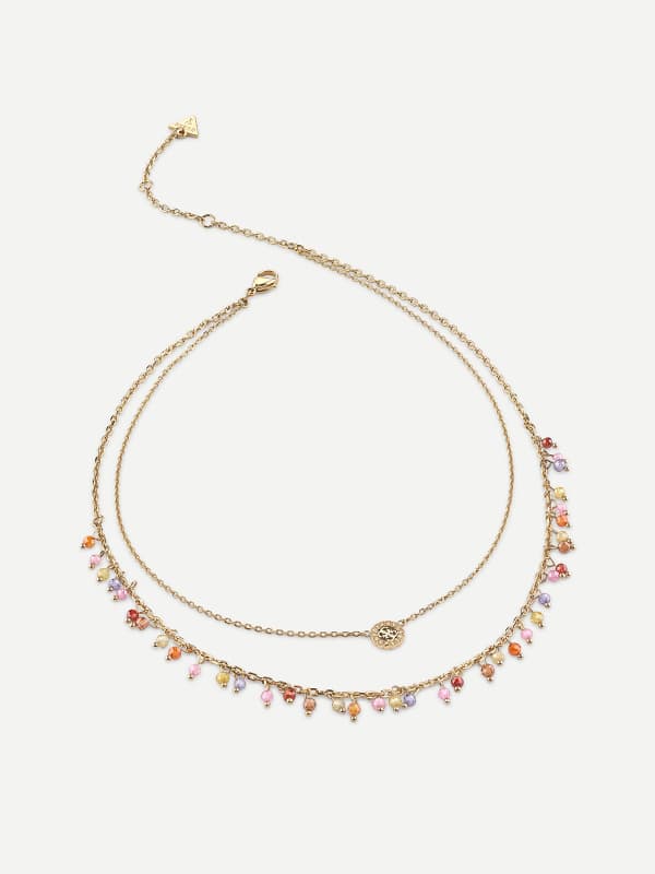 Halskæde GUESS Double Chain Necklace With Charms Metalisk | JUBN04679JW, 0