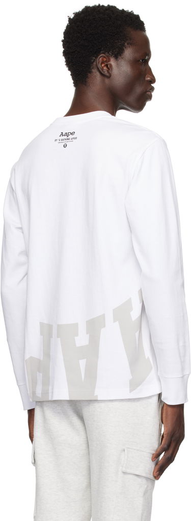 T-shirt AAPE by A Bathing Ape AAPE by A Bathing Ape Basic Long Sleeve T-Shirt Hvid | AAPLTM1558XXNWHX, 2