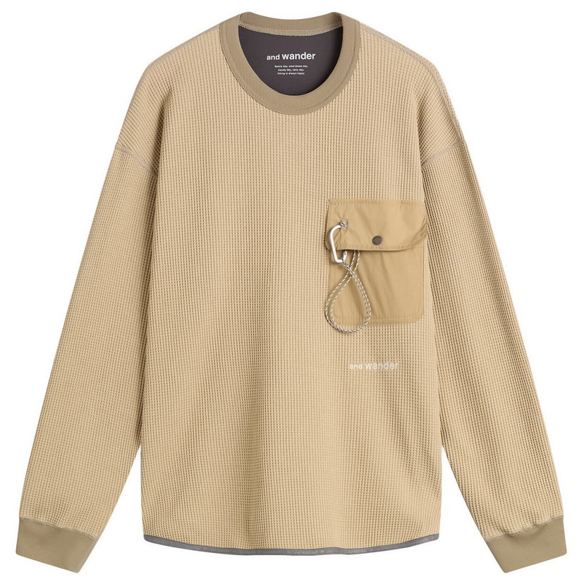 T-shirt and wander Longsleeve Waffle T-Shirt Beige | 5745984084-040