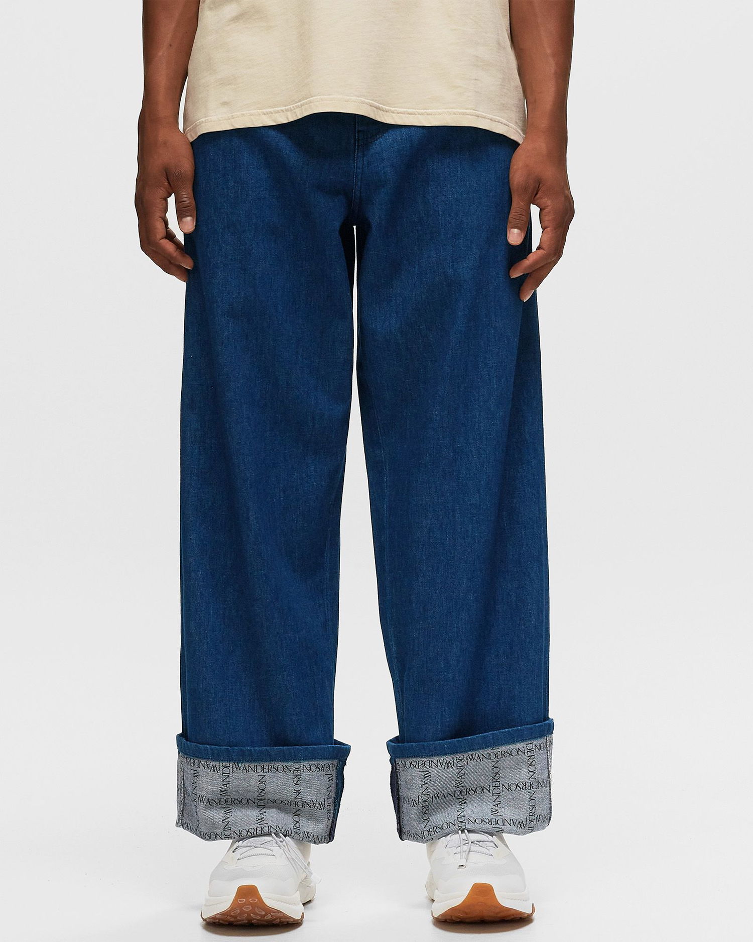Jeans JW Anderson LOGO GRID TURN UP WORKWEAR JEANS Mørkeblå | DT0078-PG1336-870, 1