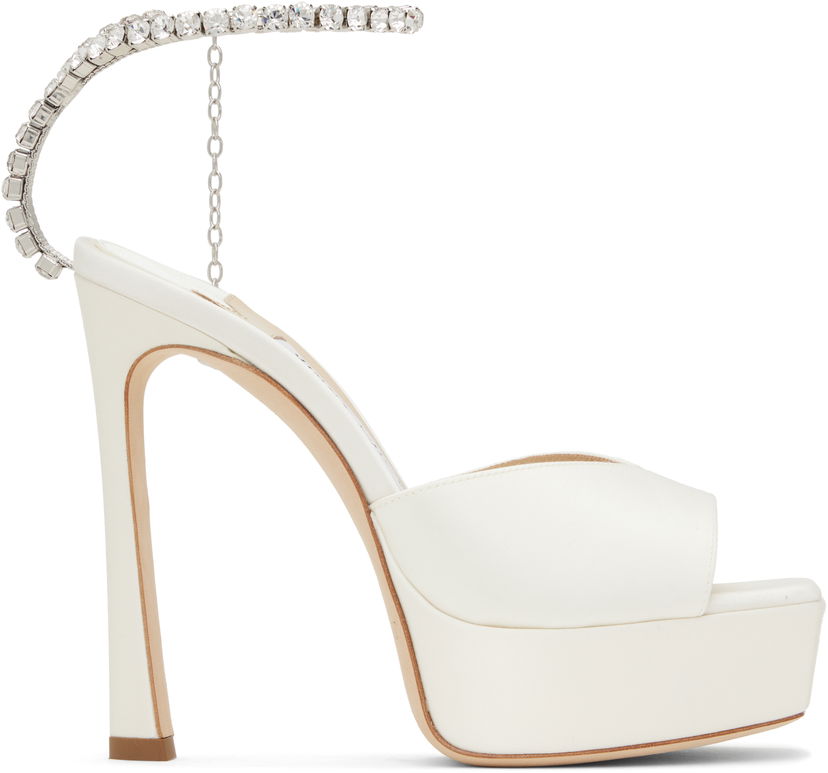 Sneakers og sko Jimmy Choo Jimmy Choo Saeda 125 Heeled Sandals Hvid | SAEDA SANDAL 125