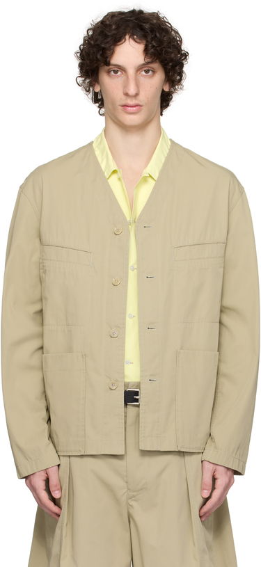 Skjorte LEMAIRE Lemaire Collarless Overshirt Beige | OV1011 LF1352, 0
