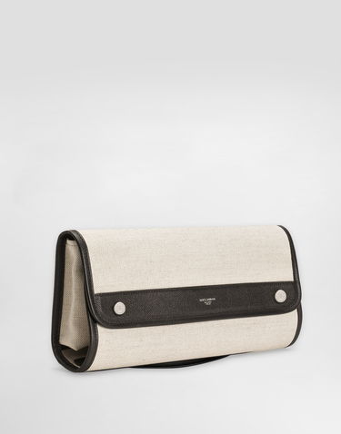Rygsække og tasker Dolce & Gabbana Dolce & Gabbana Atene Canvas & Calfskin Necessaire Beige | BP3438AG4408S469, 2