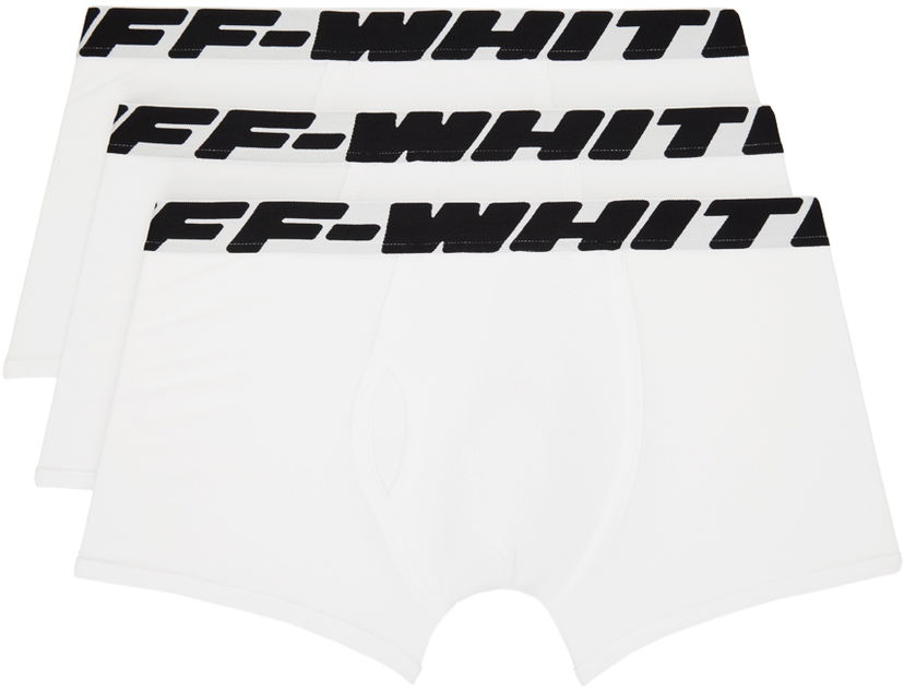 Boksere Off-White Off-White Industrial Three-Pack Boxers Hvid | OMUA001C99FAB0010110