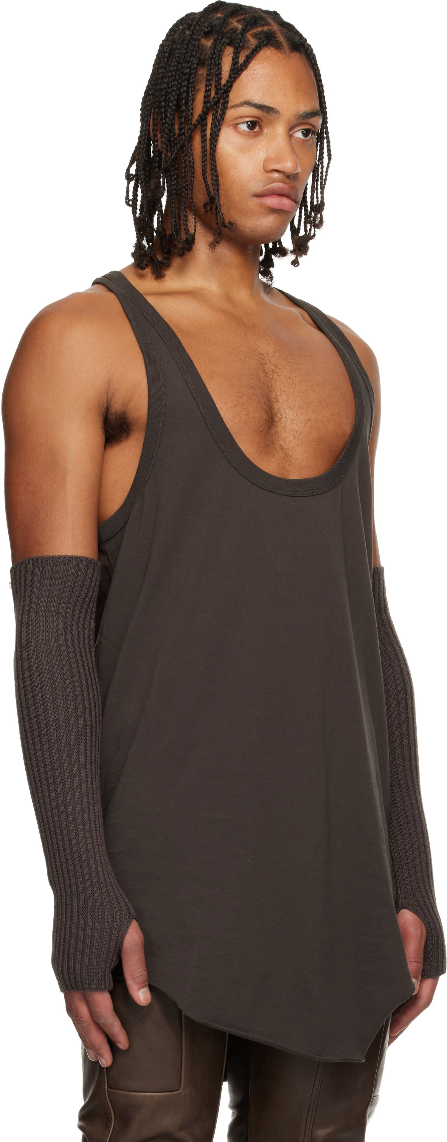 Tanktop Rick Owens Concordians Pony Tank Top Brun | RR02E1101 JA, 1
