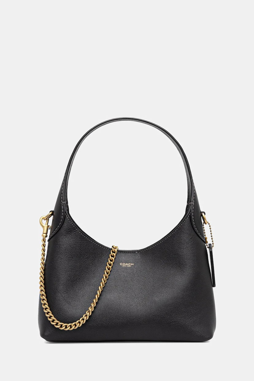Håndtaske Coach Coach Brooklyn 23 Leather Shoulder Bag Sort | CW614