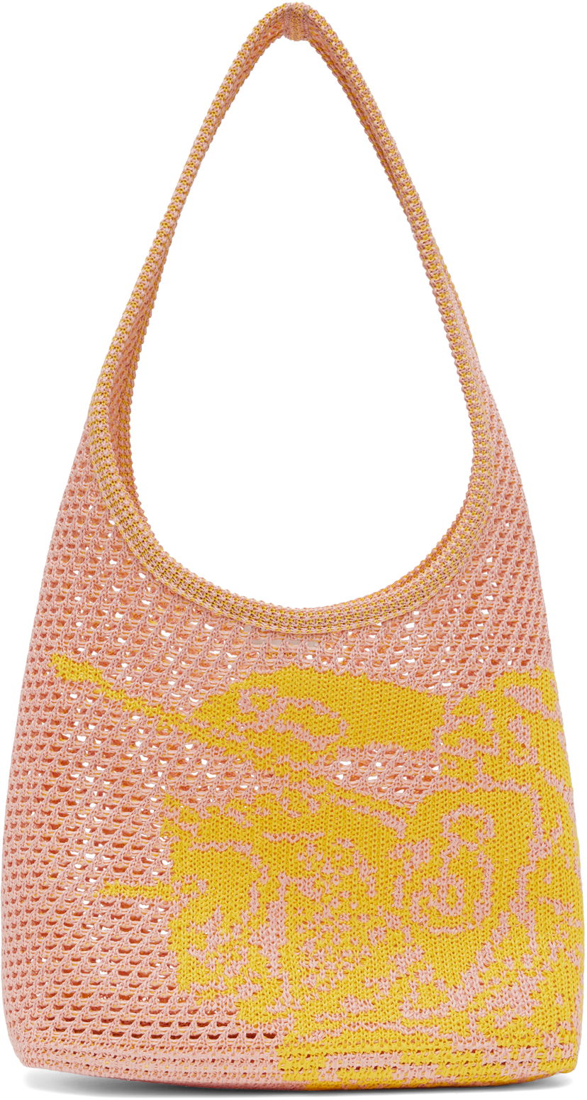 Mulepose Burberry Burberry Small EKD Crochet Tote Lyserød | 8106533