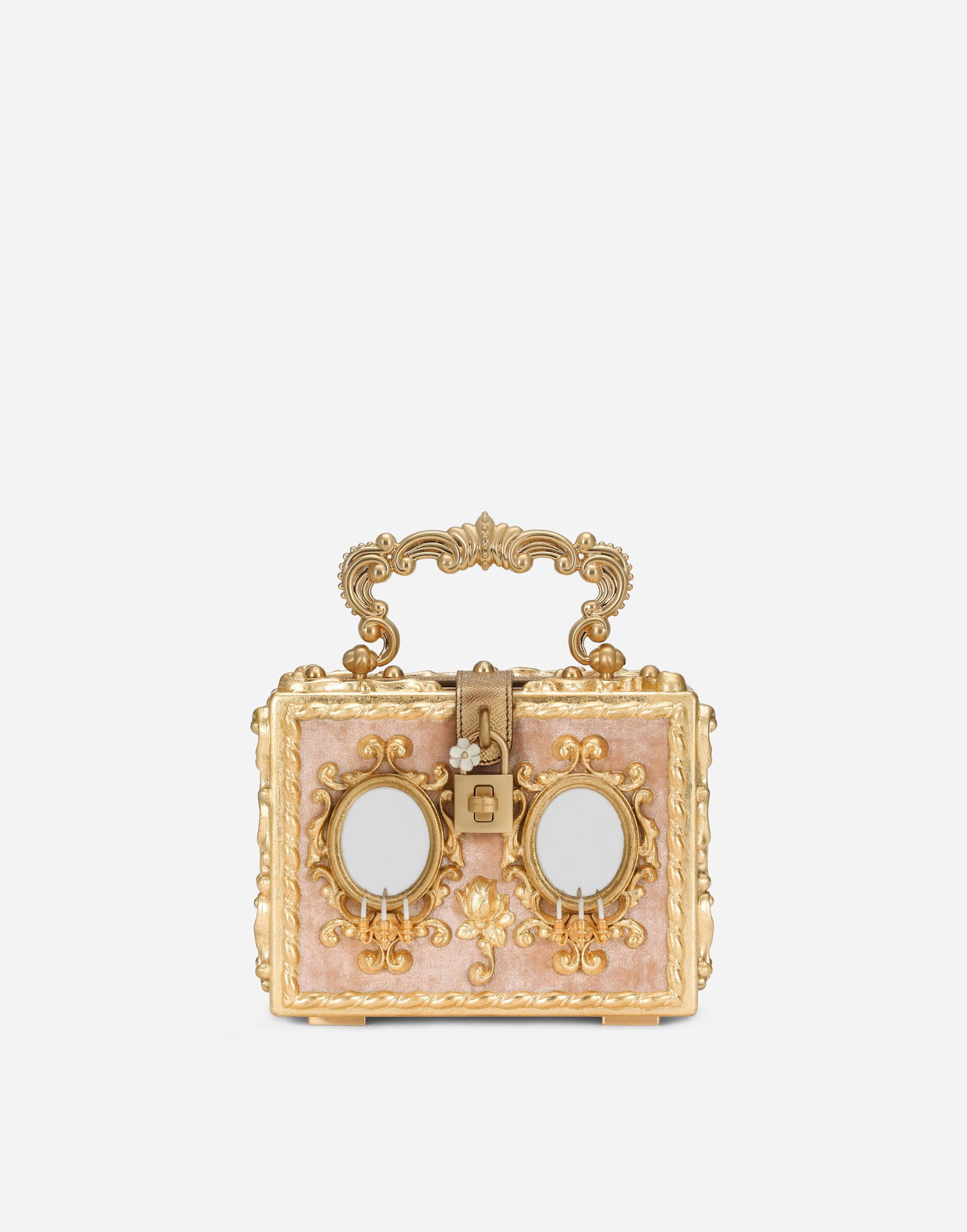 Håndtaske Dolce & Gabbana Dolce & Gabbana Dolce Box Bag with Mirrored Detailing Lyserød | BB5970AD78380995, 0
