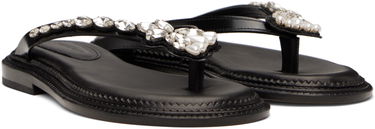 Sneakers og sko Simone Rocha Simone Rocha Embellished Flower Flip-Flops Sort | SLD54B 0740, 3