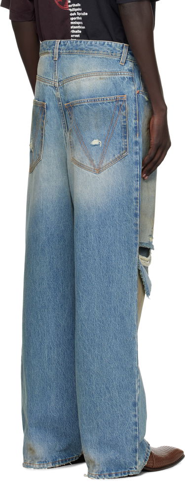 Jeans VETEMENTS Vetements Distressed Baggy Jeans Blå | UH76DP180LD, 2