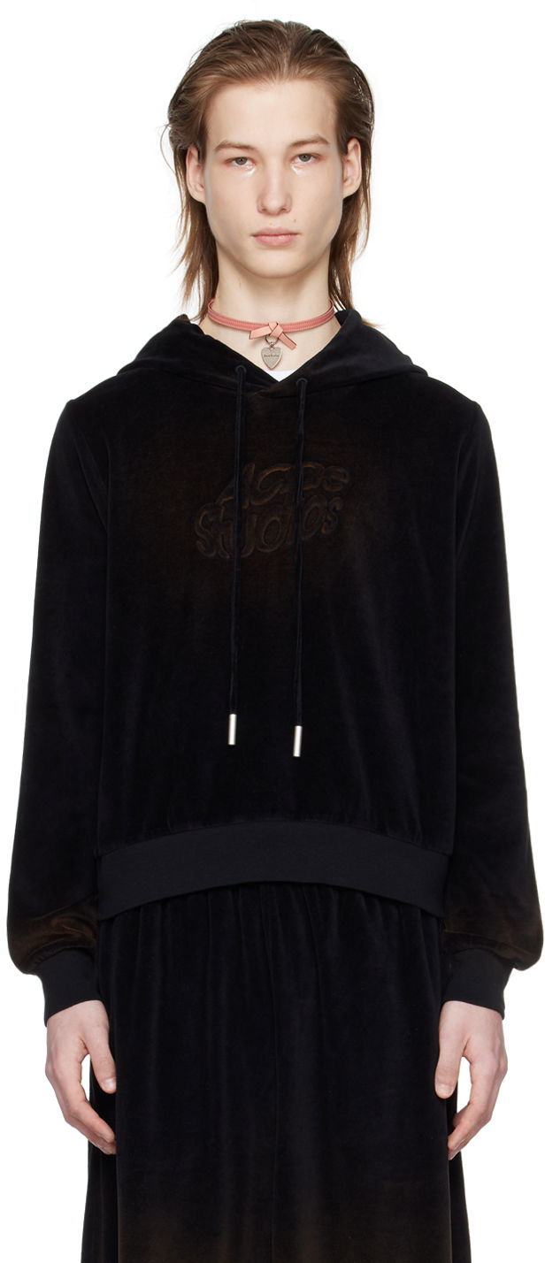 Sweatshirt Acne Studios Embossed Hoodie Sort | CI0162-, 0