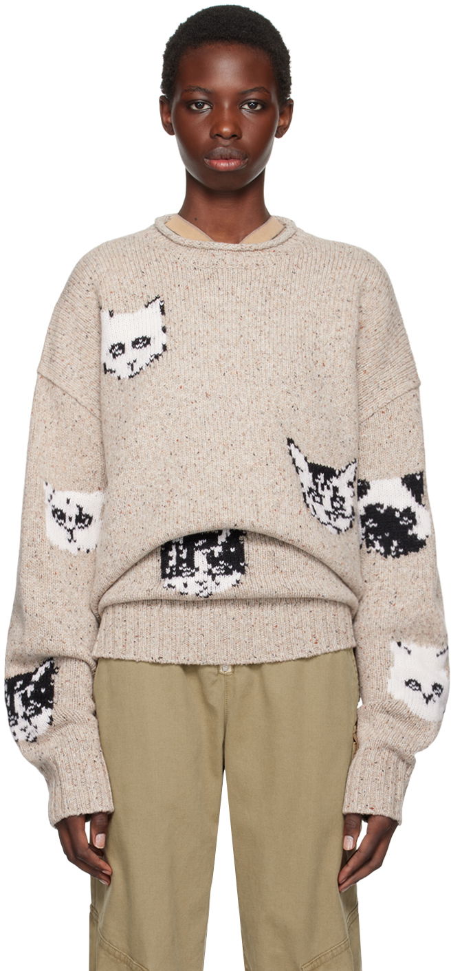 Sweater Acne Studios Pattern Sweater Beige | C60096-