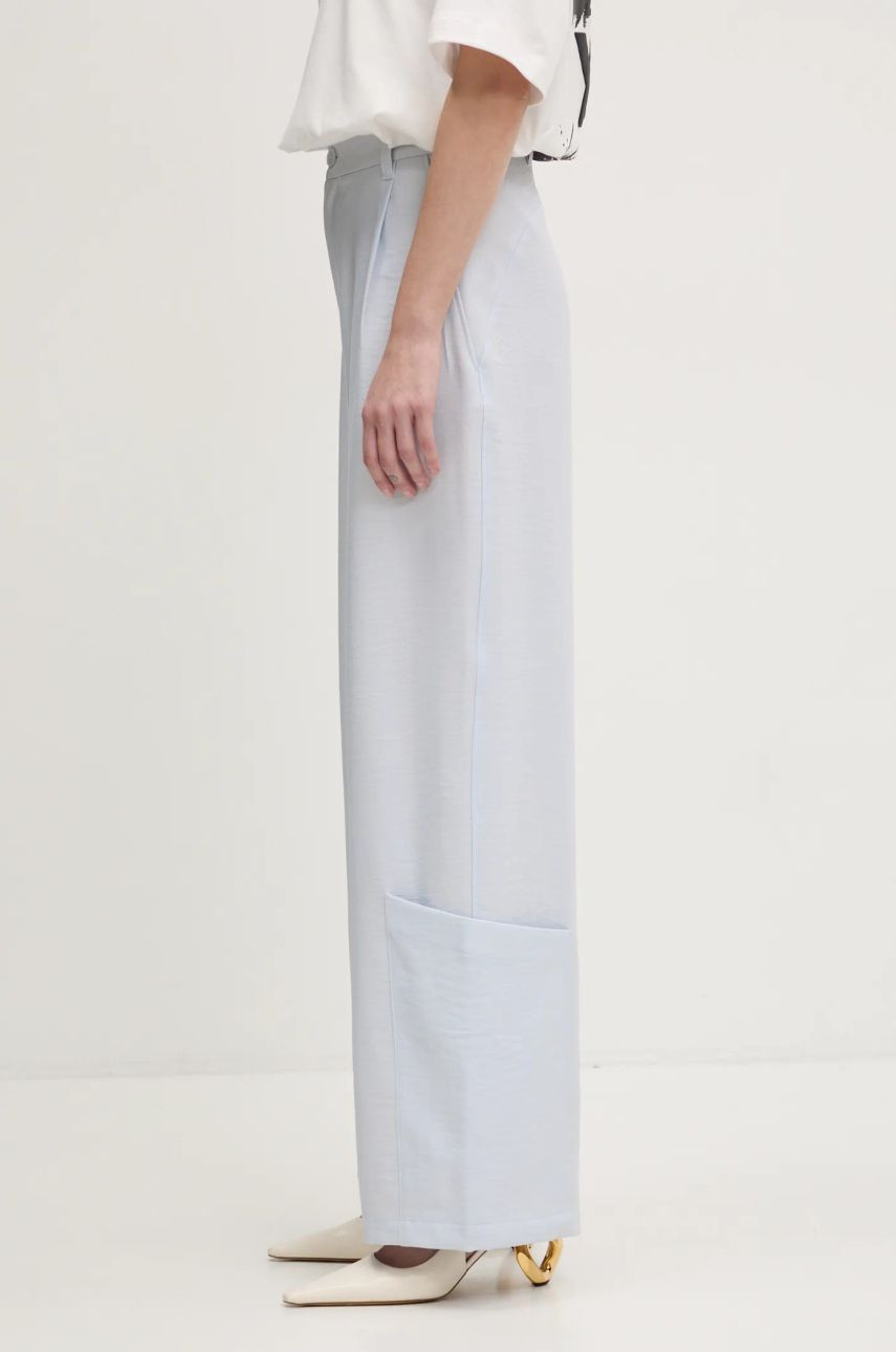 Bukser Y-3 Y-3 Sport Uniform Wide Leg High Waist Pants Blå | JM7801, 1
