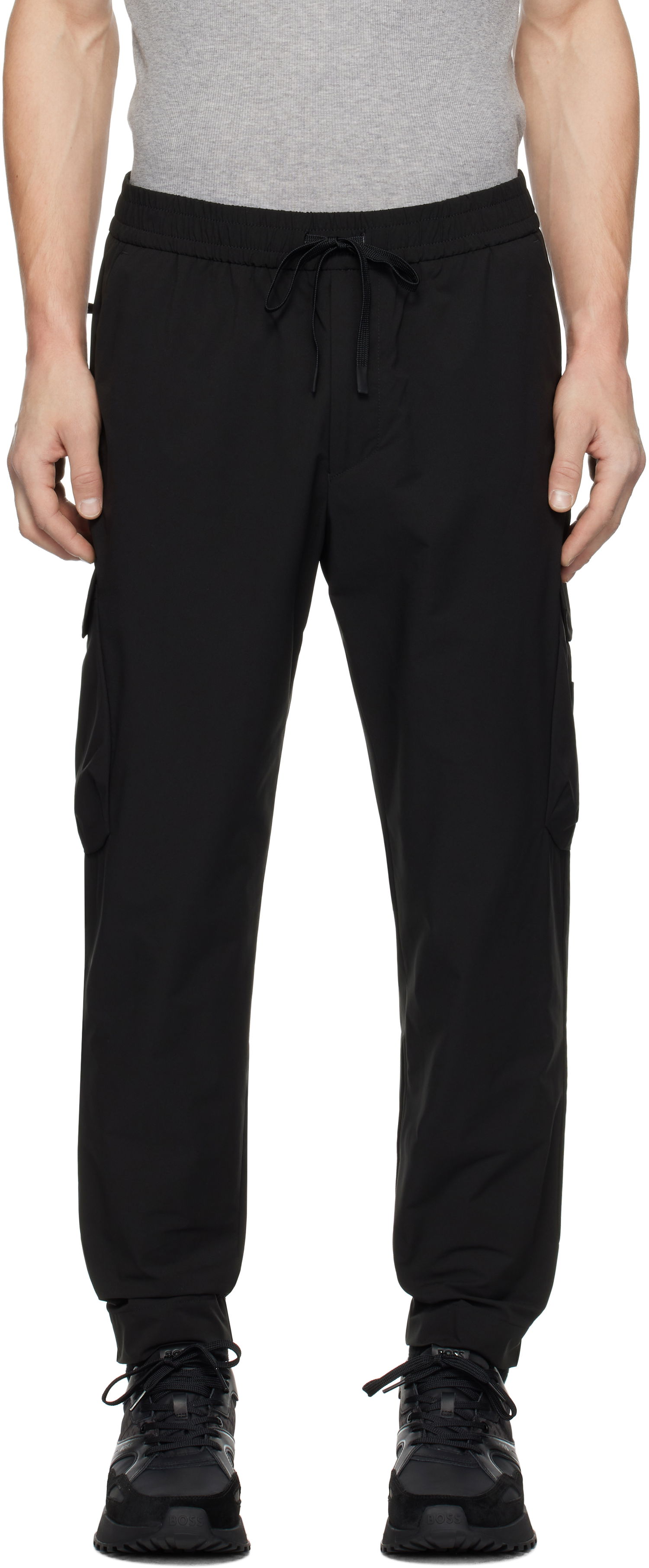 Cargo bukser BOSS Tapered-Fit Cargo Pants Sort | 50508339, 0