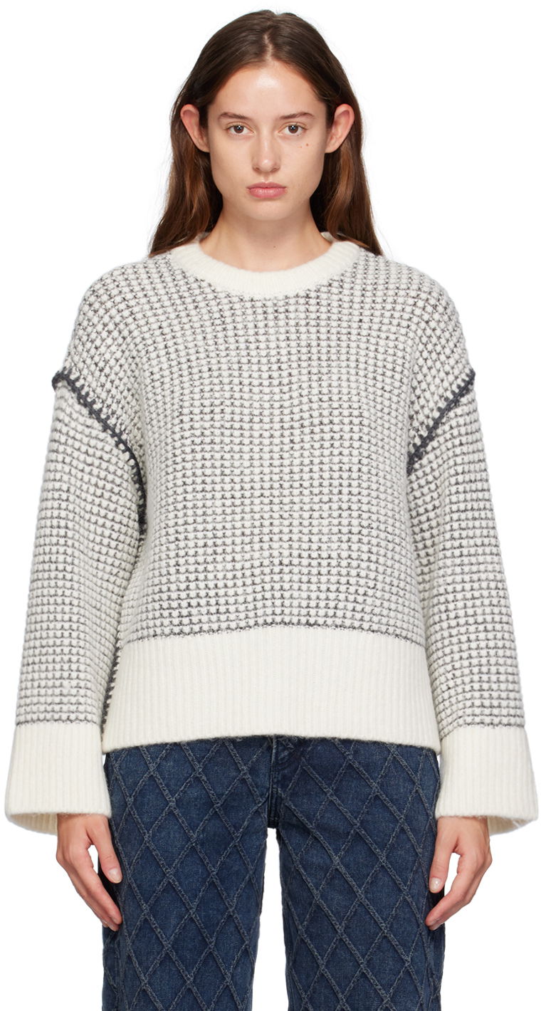 Sweater rag & bone Katie Waffle Knit Sweater Hvid | WAS24F050SA50, 0