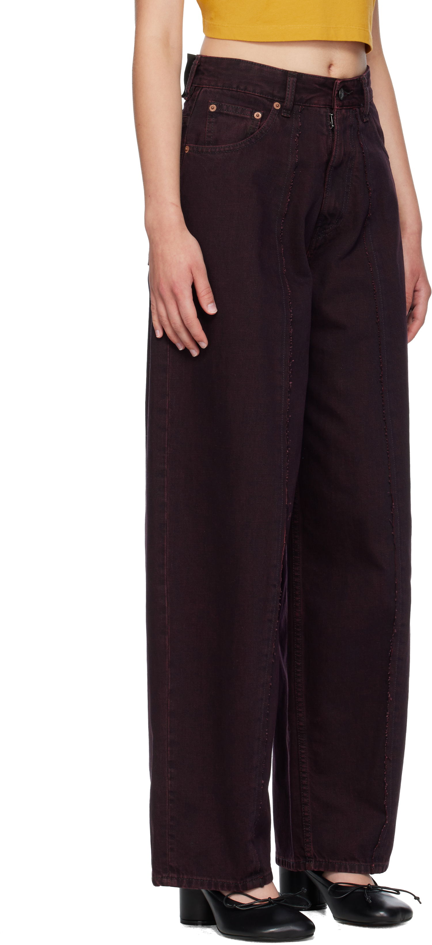 Jeans Maison Margiela MM6 Maison Margiela Wide-Leg Jeans Bourgogne | S52LA0264 M30032, 1