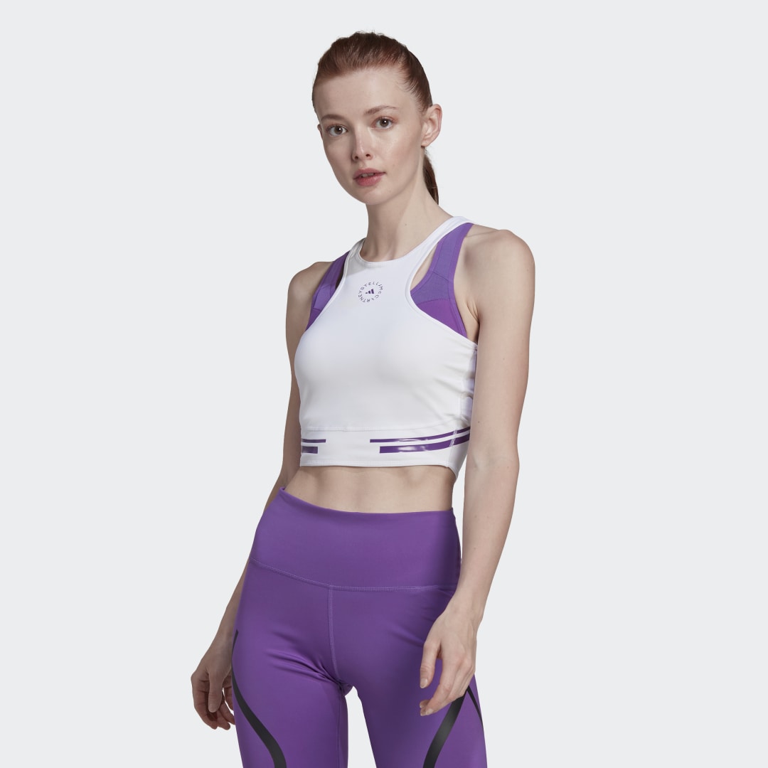 Crop top adidas Originals by Stella McCartney TruePace Crop Top HEAT.RDY Hvid | HI6143, 0